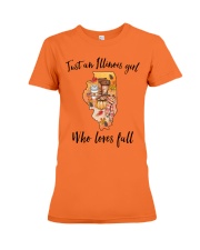 Girl Illinois Love Fall Premium Fit Ladies Tee tile
