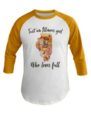 Girl Illinois Love Fall Baseball Tee tile