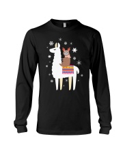Sloth Riding Llama Funny Christmas T Shirt Long Sleeve Tee thumbnail