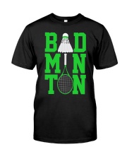 Badminton Rackets Green Classic T-Shirt front