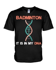 Badminton - It Is In My DNA V-Neck T-Shirt thumbnail