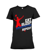 Eat Sleep Badminton Repeat Premium Fit Ladies Tee thumbnail