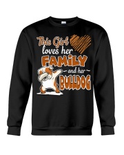 This Girl love her family and her bulldog Crewneck Sweatshirt thumbnail