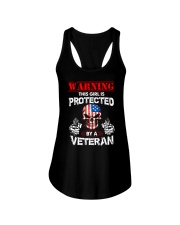 This Girl Is Protected By A Veteran Ladies Flowy Tank tile