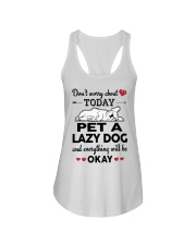 Pet a lazy dog and everything will be okay Ladies Flowy Tank thumbnail