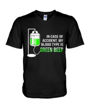 My Blood Type Is Green Beer V-Neck T-Shirt tile