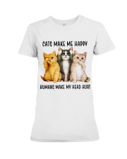 Cats Make Me Happy Premium Fit Ladies Tee thumbnail