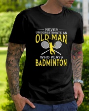 Old Man Who Plays Badminton Classic T-Shirt lifestyle-mens-crewneck-front-7