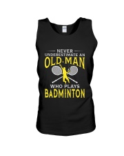 Old Man Who Plays Badminton Unisex Tank thumbnail