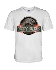 Daddy Saurus V-Neck T-Shirt tile