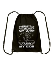 My wife and my kids Drawstring Bag tile