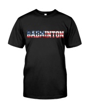 Badminton American Flag Classic T-Shirt front