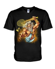 Badminton King V-Neck T-Shirt thumbnail