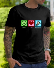 Peace Love Badminton Classic T-Shirt lifestyle-mens-crewneck-front-7