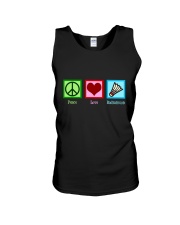 Peace Love Badminton Unisex Tank thumbnail