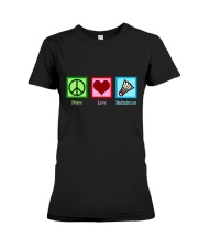 Peace Love Badminton Premium Fit Ladies Tee thumbnail