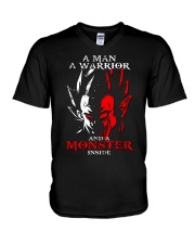 A Man A Warrior V-Neck T-Shirt tile