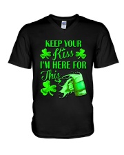 St Patrick Flag - I'm Here For This Beer V-Neck T-Shirt thumbnail