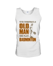 Old Man Who Plays Badminton Unisex Tank thumbnail