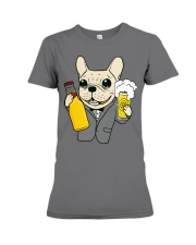 Funny Cute Dog With Beer Premium Fit Ladies Tee tile