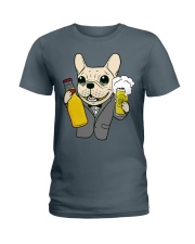 Funny Cute Dog With Beer Ladies T-Shirt tile