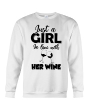 just a girl in love with her wine Crewneck Sweatshirt tile