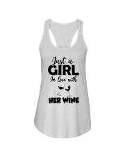 just a girl in love with her wine Ladies Flowy Tank tile