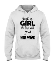 just a girl in love with her wine Hooded Sweatshirt tile