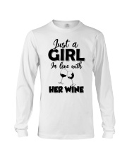 just a girl in love with her wine Long Sleeve Tee tile