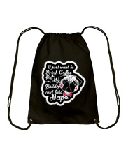 Drink Coffee Pet Bulldog Drawstring Bag tile