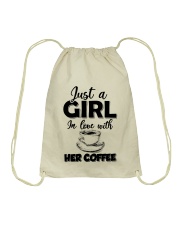 just a girl in love with her cofffee Drawstring Bag tile
