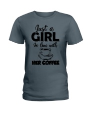 just a girl in love with her cofffee Ladies T-Shirt tile