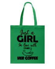 just a girl in love with her cofffee Tote Bag tile