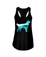 Golden Retriever Beach Ladies Flowy Tank tile