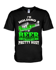 I'm Holding A Beer V-Neck T-Shirt tile