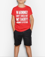 Warning Don't check out my Daddy Mommy is spycho Youth T-Shirt lifestyle-youth-tshirt-front-1