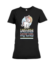 I wish I was a Unicorn so I could stab Idiots Premium Fit Ladies Tee tile