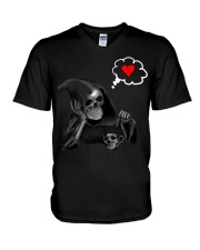 Drunk Grim Reaper V-Neck T-Shirt tile