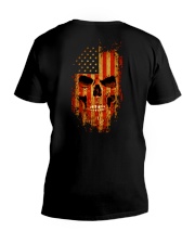 Grim Reaper US Flag V-Neck T-Shirt tile