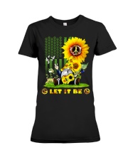 Let It Be Sunflowers Doves Premium Fit Ladies Tee tile