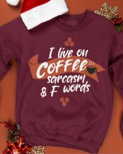 I live on coffee sarcasm and F words Crewneck Sweatshirt apparel-crewneck-sweatshirt-lifestyle-front-20