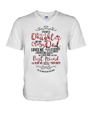 Perfect Daughter crazy Dad gift for daughter V-Neck T-Shirt tile