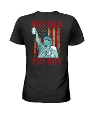 Keep Calm Stay Safe Ladies T-Shirt tile