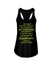 My Husband is Happy Place Ladies Flowy Tank tile