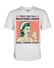 Trust me I am a Registered Nurse V-Neck T-Shirt tile