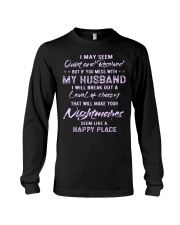 My Husband is Happy Place Long Sleeve Tee tile