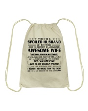 To My Husband Shirt November Drawstring Bag tile