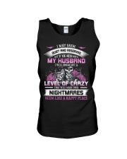 My Husband is Happy Place Unisex Tank tile