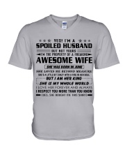 To My Husband Shirt June V-Neck T-Shirt tile