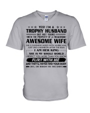 To My Trophy Husband V-Neck T-Shirt tile